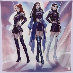 K-pop Inspired Anime Character Printed Flannel Blanket